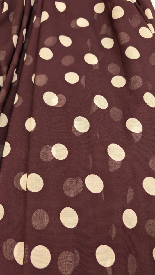 Polka Dot Soft Printed Saree (unready blouse pc) in Violet