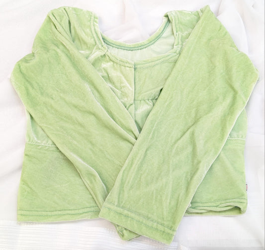 Mint Tone Lime Green Velvet Blouse