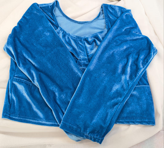 Denim Blue Velvet Blouse