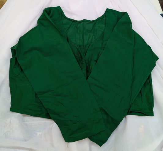 100% Cotton blouse, 3/4 sleeve - Emerald Green