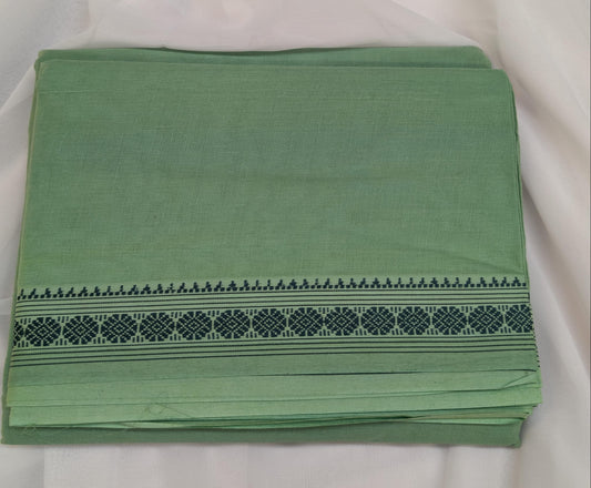 Pure Indian Cotton Saree - Dusty Mint